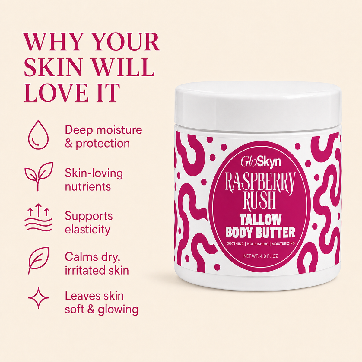 Raspberry Rush | Tallow Body Butter